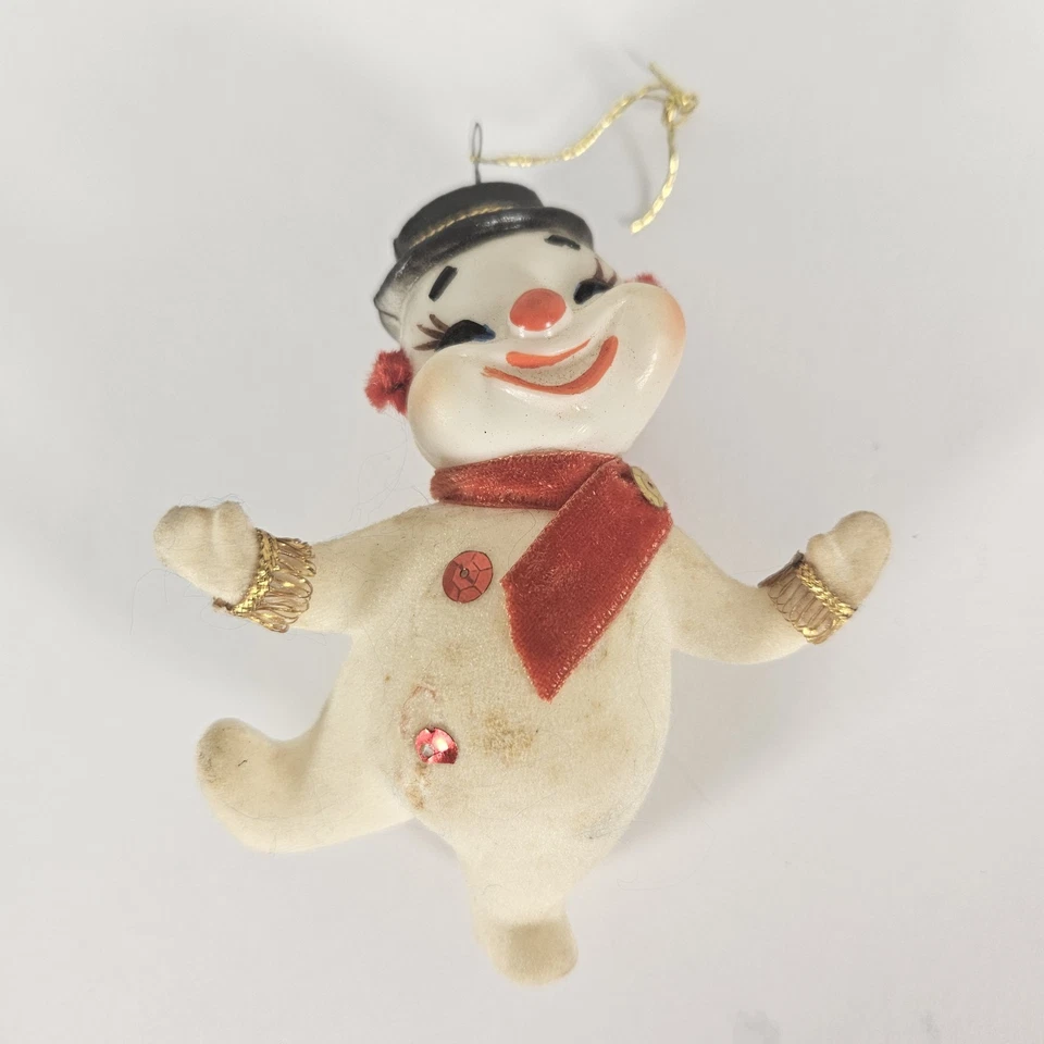 Lote De Adornos De Navidad Flocados Japón Muñecos De Nieve Papá Noel Pájaros con Trombón De Madera Foto 3 de 4