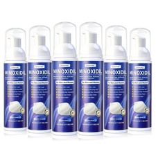 5% Minoxidil Foam for Hair Growth - 6 Pack, Biotin & Castor Oil, Regrowth for