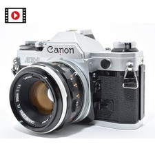  Near MINT-- Canon AE-1 Silver FL 50mm f/1.8 Lens 35mm Film Camera from JAPAN