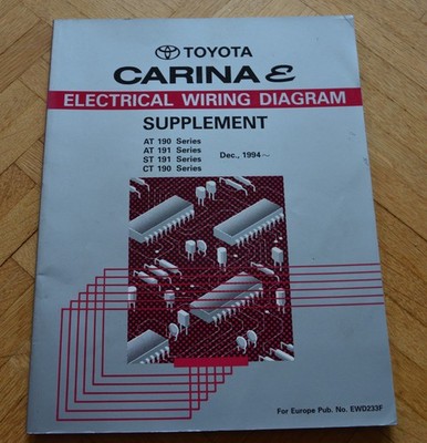 Toyota Carina E AT190 ST191 Electrical Wiring Diagram Supplement 1990 EWD 233F