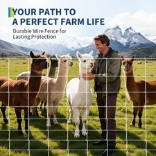 Galvanized Field Fence Roll ,5ft x 164ft Cattle Fence Wire Fencing for Pasture