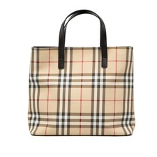 Burberry House Check Coated Canvas Tote Pre-Loved Black