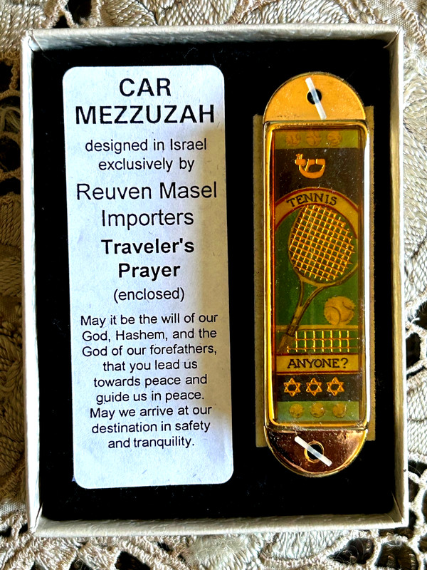TENNIS  Car Mezuzah Designed in Israel by Reuven Masel Importers