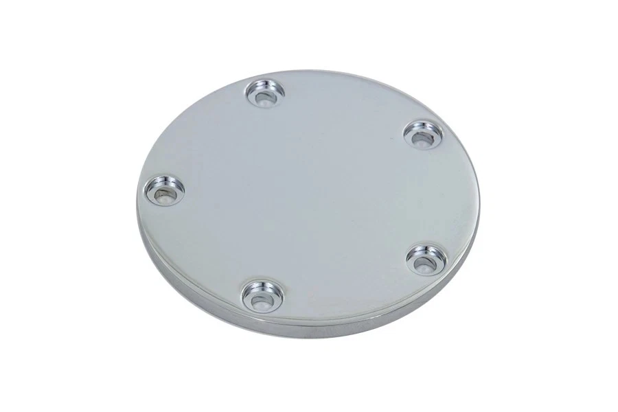 V-Twin Smooth Flat Ignition System Cover 5-Hole Chrome fits Harley Davidson