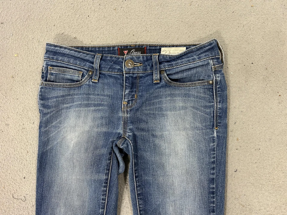 Y2K Guess Jeans Womens 30 Medium Wash Low Rise Skinny Boot Bootcut Denim Flare - Image 2 of 4