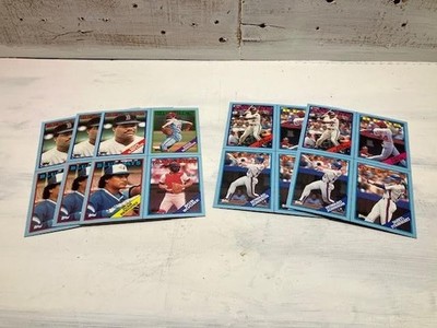 1988 Topps box bottom cards (2 Different Card Panels ) 3 of one and 2 of other
