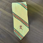 Vintage Countess Mara NY Front Logo Mens Yellow Green Rust Striprd REPP Silk Tie