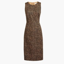 NWT J. Crew Sleeveless Leopard Print Sheath Dress Size 6