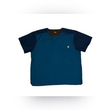 Carhartt navy cyan blue Ripstop v neck scrub top shirt womens 2XL