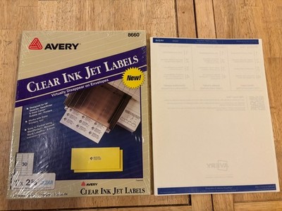 Avery - 8660 - CLEAR Inkjet Mailing Address Labels - 1'' x2-5/8'' - 930 Pack