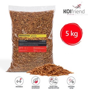 5 kg Mehlwürmer getrocknet Koifutter Vogelfutter Reptilien Fische Hühner Nager