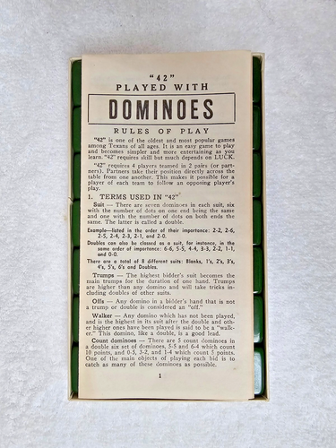 VTG Crisloid “Star-Brite” Dominoes Green Bakelite Catalin Complete w/ Box & Rule - Picture 5 of 12