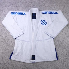 Sanabul Gi Size A0 Top Logo White Blue BJJ Fight Training Jiu Jitsu Martial Arts