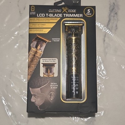 Cutting Edge LCD T-Blade Trimmer LCD Display Rechargeable Lithium Gold/Black
