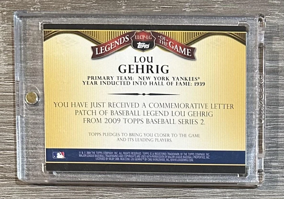 2009 Topps #LLCP-LG Lou Gehrig Legendary Letters Commemorative Patch #/50 - Image 2 of 2