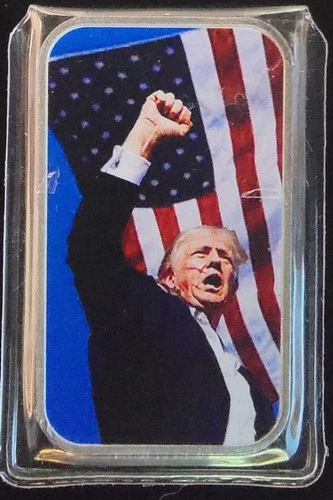 Donald Trump President Ltd Edition Color Fight Bullion-0.999 Silver 1 Oz Art Bar