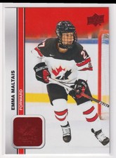 2023-24 Upper Deck Team Canada Women Red Foil Emma Maltais Canada #58