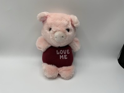 Vintage 1985 Applause rosa Schwein Plüsch Love Me weinrot Pullover Spielzeug Wallace Berrie