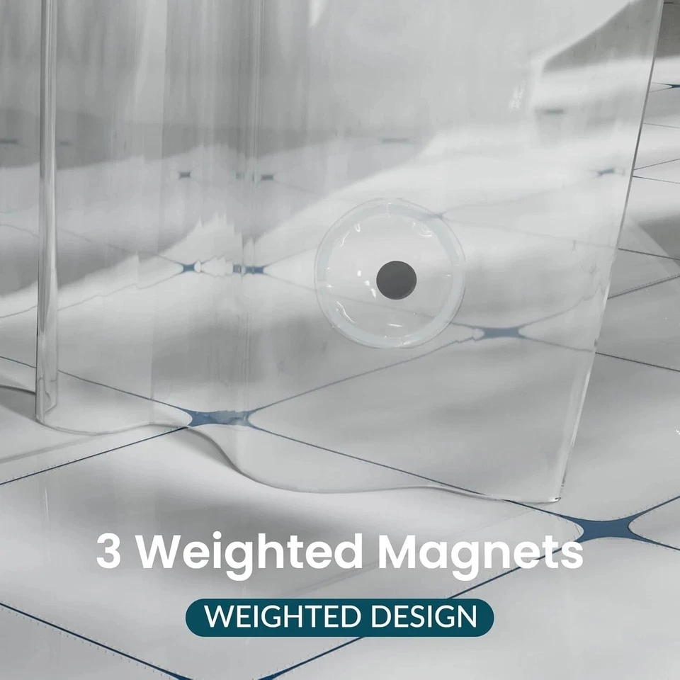 Forro de cortina de ducha largo 72 x 84 o 72 X 72 revestimiento de ducha de plástico transparente PEVA Foto 3 de 4