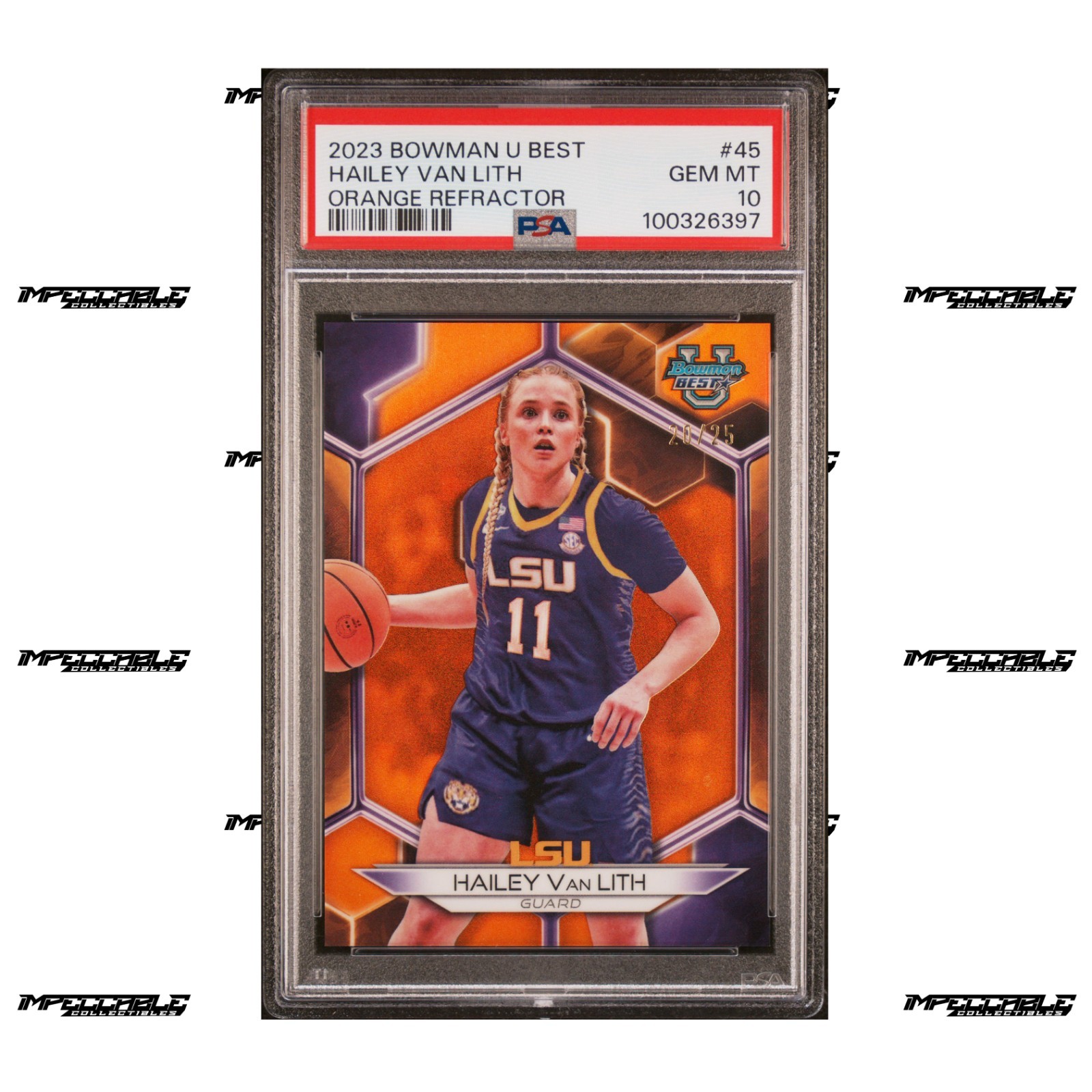 2023-24 Bowman U Best - Orange #45 Hailey Van Lith Rookie /25 PSA 10