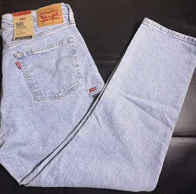 Levi's 501 Woman s Jeans 32x26 Original Cropped Button Fly Light Blue NWT