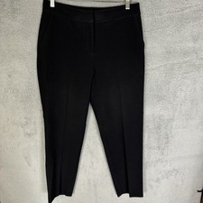 St. John Caviar Emma Pants Women's 6 Black High Rise Front Zip