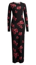 NEW,  REFORMATION Tommie Long Sleeve Jersey Dress in Black Sz L  #LD345