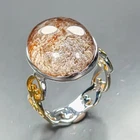 Jewellery 14 ct Natural Ghost Quartz Ring 925 Sterling Silver Size 7.75 /R471091