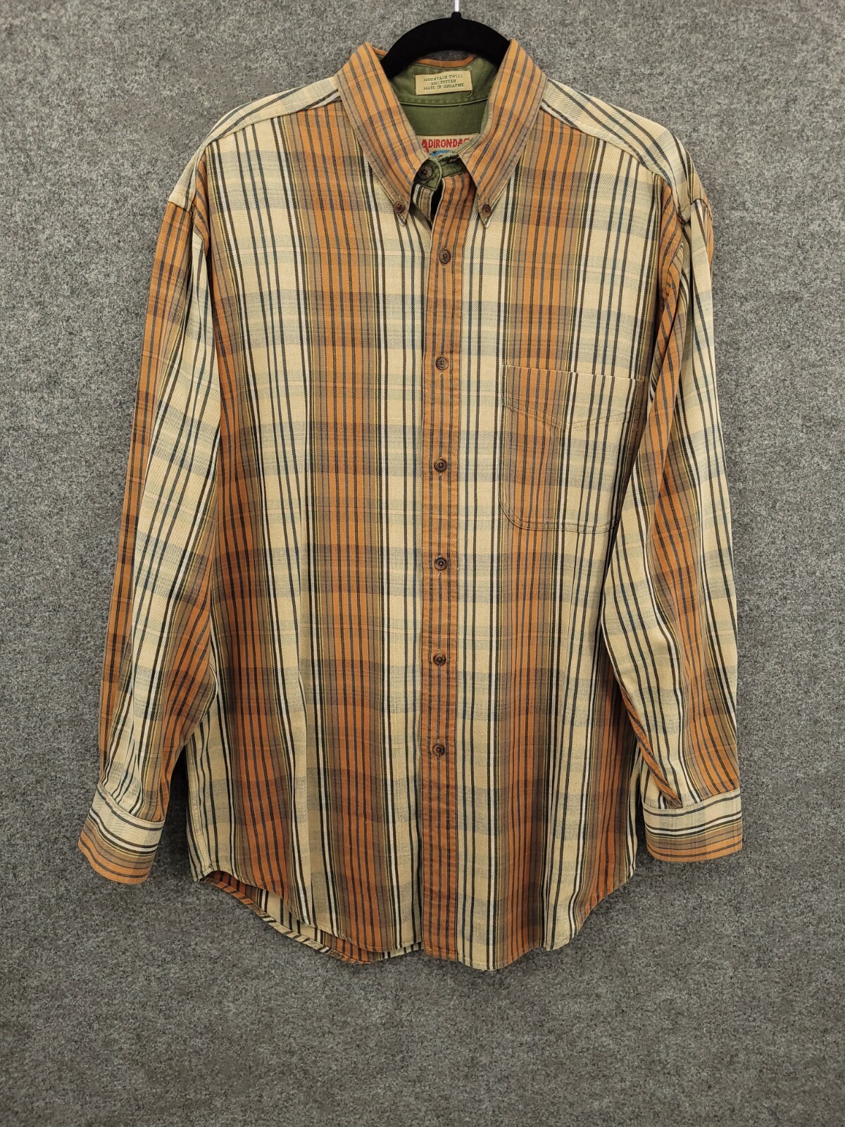 FILA Camicia Adirondack by Savile Rowe da uomo grande con bottoni manica lunga a quadretti arancione