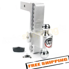 Weigh Safe CTB10-2.5 Adjustable 10" Drop 180 Hitch Dual Ball Mount w/ 2.5" Shaft
