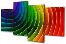 Abstract Rainbow Design MULTI CANVAS WALL ART Picture Print VA