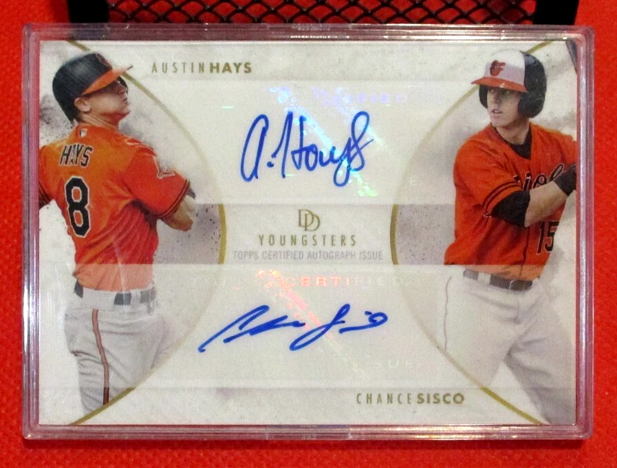 Austin Hays & Chance Sisco Dual Autograph 2018 Dynamic Duals Youngsters RC - Image 2 of 4