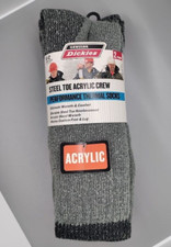 Genuine Dickies Acrylic Steel Toe Crew Performance Thermal Socks Shoe Size 6-12