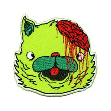 Zombie Cat Patch Halloween Animal Artwork Emblem for DIY Iron on Clothes Jacket