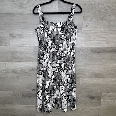 Breakin Loose Womens Sleeveless Dress Floral Fit Flare Belt Black White  Size 7/8 | eBay