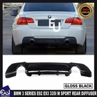 FOR BMW 3 SERIES E92 E93 335I M SPORT REAR DIFFUSER SPLITTER VALANCE GLOSS BLACK