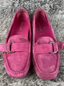 pink suede moccasins