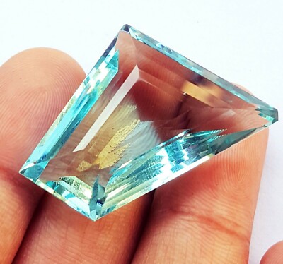 47-52 Ct Aquamarin Fancy Seltene Form GGL Zertifiziert Lose Edelstein