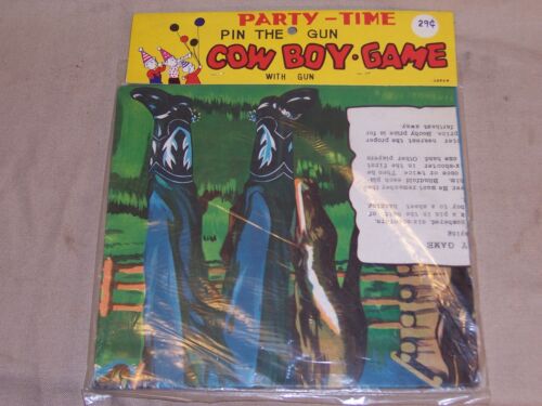 Vintage Pin The Gun On the Cowboy Poster Size Never Used Cowboy Horse Six Shoote - Picture 3 of 4