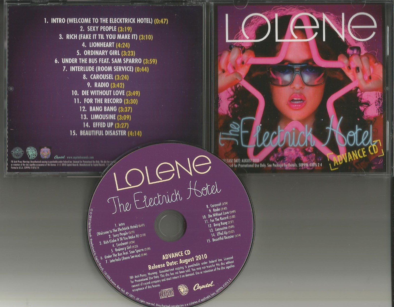 tricky LOLENE Electrick Hotel NEVER RELEASED ADVNCE PROMO CD 2010 USA electric