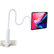  Tablet Cell Phone Adjustable Universal Gooseneck Bed Lazy Holder Stand White