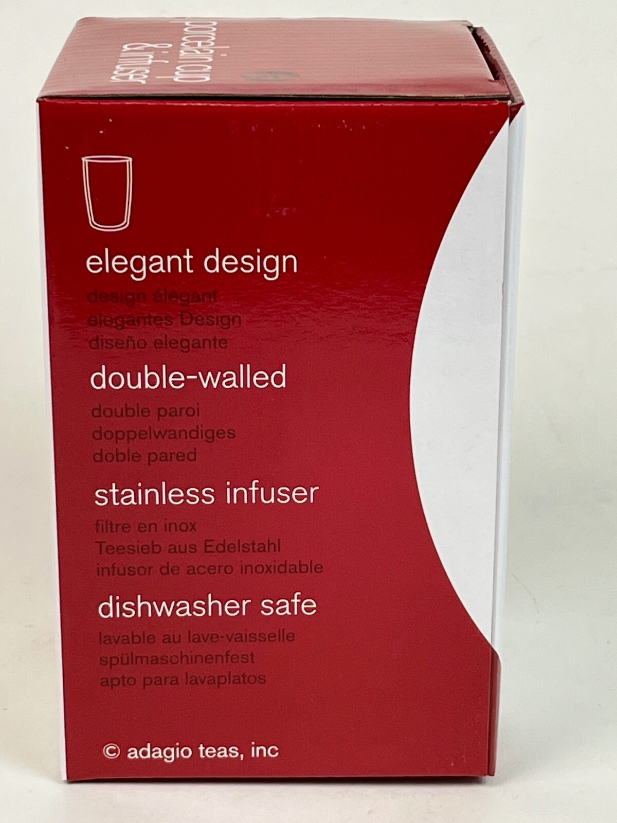 Adagio Teas Porcelain Cup & Tea Infuser for Loose Tea 12 Oz