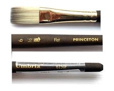 NEW Princeton Brush Umbria Synthetic Blend Acrylic & Gouache Brush, Flat, 6.5