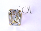 Roberta Chiarella Ring BIG Bling Glass Rhinestone Solitaire Gold Metal 7.5 Band — photo 6