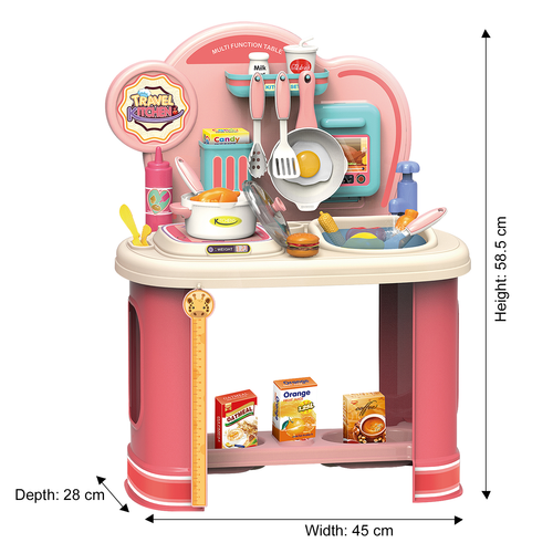 Kids Toy Kitchen Playset Stove Top Pretend Oven Cooking Dining Sink Water Baking - Picture 5 of 5