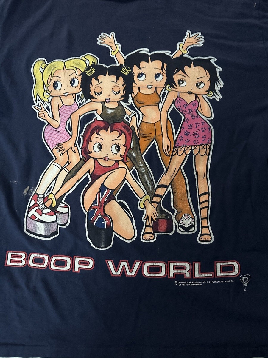 USED》》90s Betty × spice girls ビンテージ USA Vintage 90's Betty Boop Boop World (Spice Girls) 1998 Tee