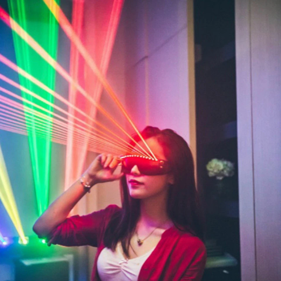 Red Laser Lighting Glasses Beam Party Stage Lighting DJ Dancer Show KTV Props - Image 3 of 4