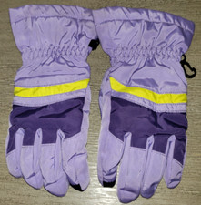 LANDS END girls PURPLE WINTER GLOVES gripper bottoms size small 4 5/6 to 5 1/4