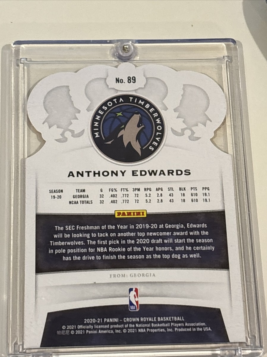 2020-21 Panini Crown Royale ANTHONY EDWARDS RC BRONZE CRYSTAL SSP
