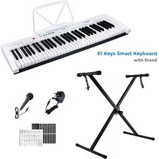 61 Keys Electronic Keyboard Digital Music Piano Instrument, Microphone & Stand